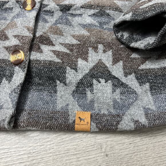 Simply Southern Cropped Navajo Gray Jacket Shacket Western Size Small - Picture 3 of 7